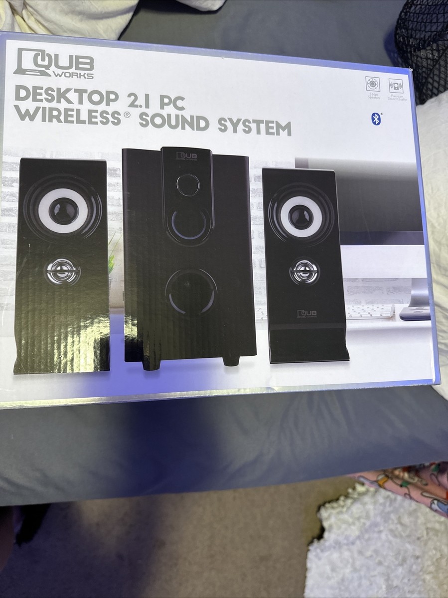 QUB WORKS DESK TOP SPEAKERS WIRELESS SOUND SYSTEM for sale online