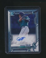 GEORGE FELIZ 2021 BOWMAN CHROME RC AUTO PARALLEL #CPA-GF