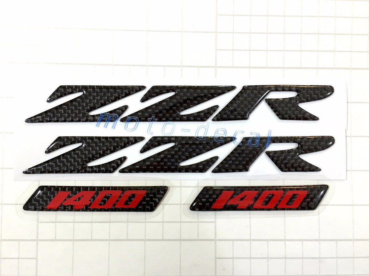 Real Carbon Fiber For NINJA ZZR 1400 ZX-14 Emblem Fuel Gas Tank 3D