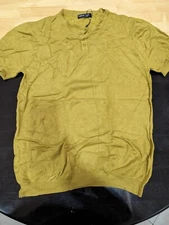 Womens Shein yellow 100% rayon shirt sz m