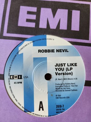 Robbie Nevil ''Just Like You (LP Version)'' 1991 EMI Oz  7'' 45rpm