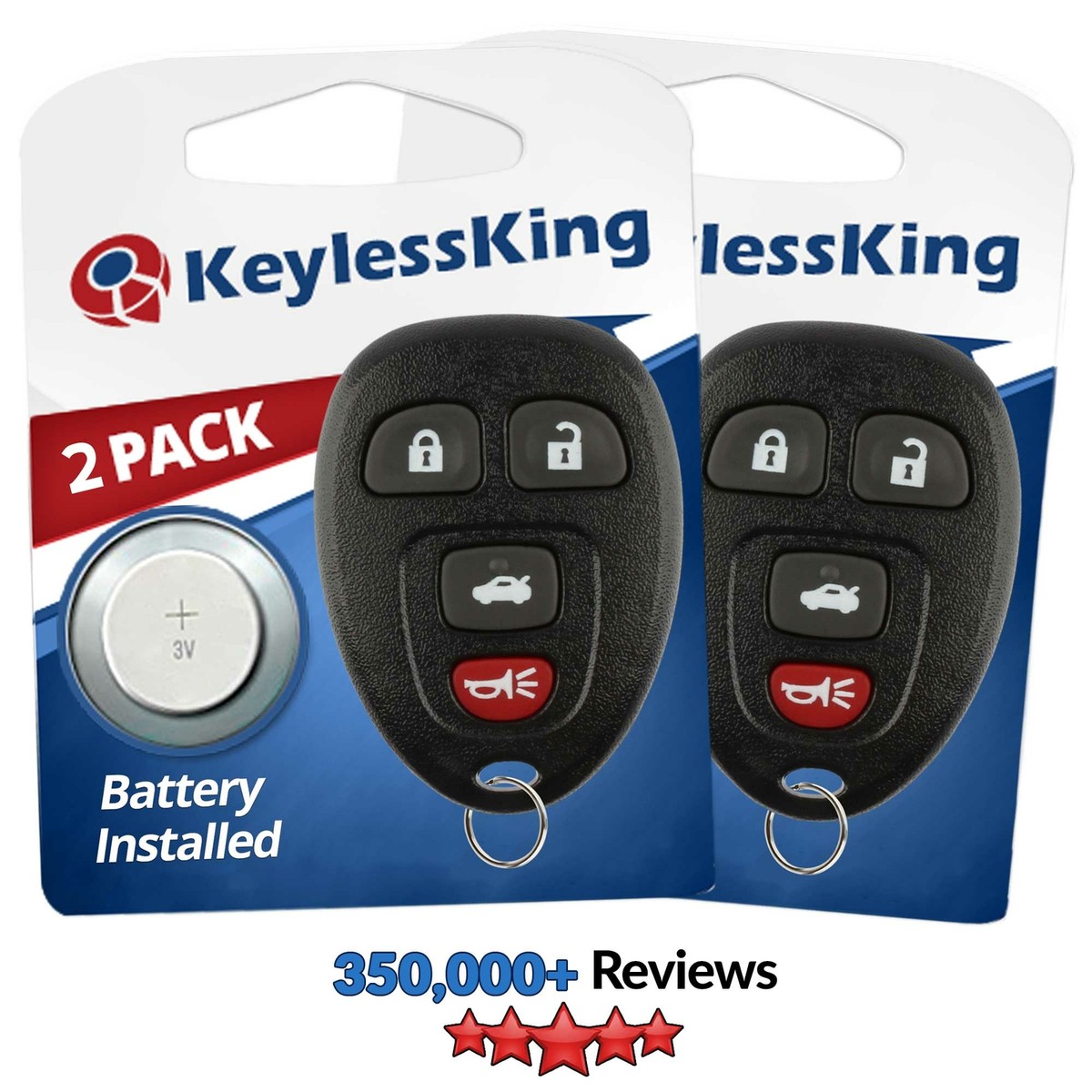 Pair Of Keyless Entry Remote Fobs For 2005-2006 Buick LaCrosse - Replaces OEM 22733523, Needs Programming