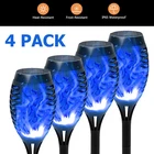 Solar Outdoor Lights Power Torch Light Flickering Flame Garden Waterproof Lamp