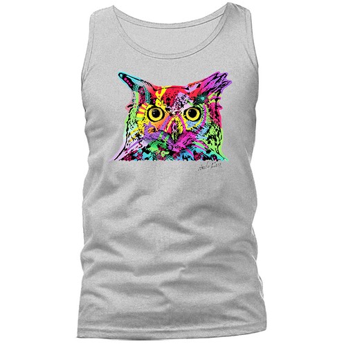 Colorful Owl Animal Pet Funny Joke Humor Humorous Graphic Tank Top - Picture 10 of 11