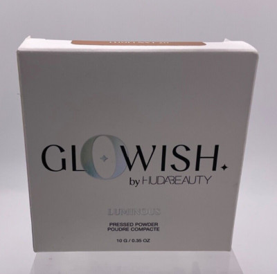 NIB Huda Beauty GloWish Luminous Pressed Powder Full Size 10g  SHADE TAN LIGHT