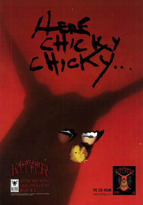 1997 Dungeon Keeper - Here Chicky (PC) A4 Vintage Print Ad/Poster, Official Art