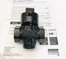 DRESSER #0175-0002-001 #175 METER CURB VALVE & GAS DISTRIBUTION VALVE 1"