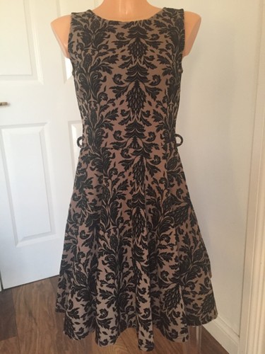 NEW LOOK dress size 8 Fit and Flare Occasion Skater Velvet print - Picture 4 of 12