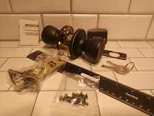 Design House 728709 Terrace 6-Way Universal Latch Entry Door Knob, Oil Rubbed FS