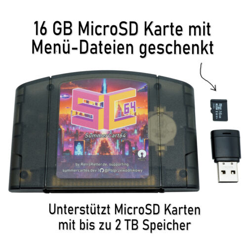 SummerCart64 V2.1 N64 Flashcart Ever Nintendo 64 DD Drive consola de juegos SC64 - Imagen 5 de 18