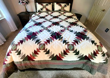 Vintage Country Cottage 86x90 Queen Quilt Bedspread Sham Set
