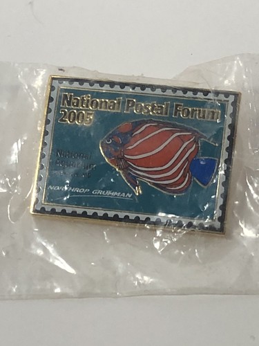 2005 NATIONAL POSTAL FORUM STAMP AQUARIUM NORTHROP GRUMMAN PIN - Picture 2 of 4
