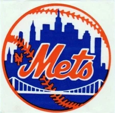 VINTAGE NEW YORK METS STICKER/DECAL - 3" DIAMETER - 1980's