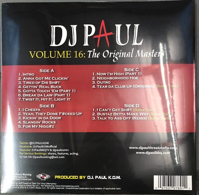 DJ PAUL (Three 6 Mafia) Volume 16: Original Masters (Factory