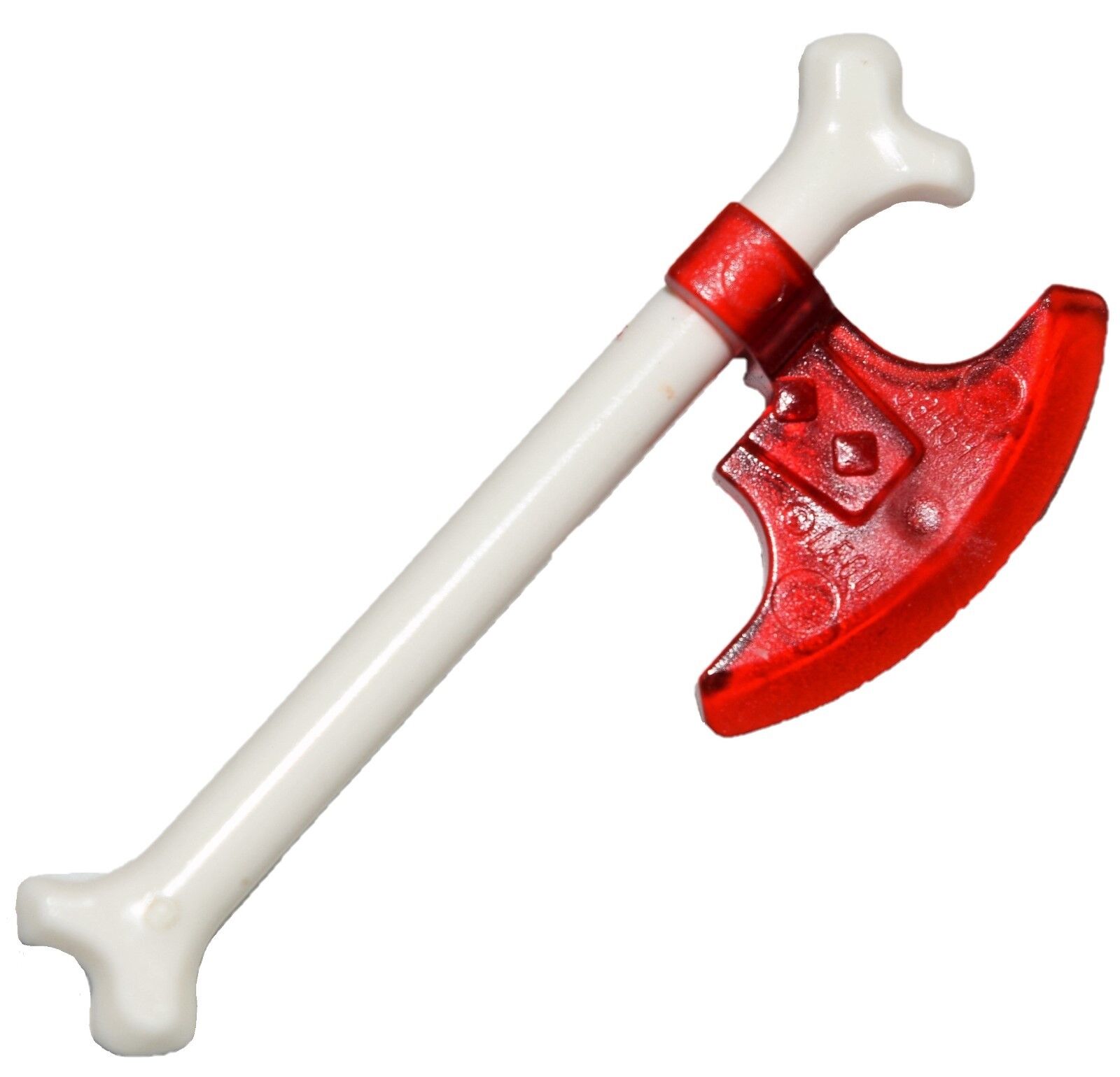 ☀️NEW! Lego Weapon White Bone AXE w/ Trans RED blade Ninja Ninjago Skeleton