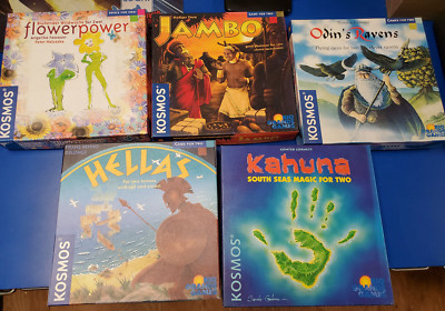 Lot of 5 Kosmos/Rio Grand Games, Odin's Raven's Kahuna Hellas Flower Power Jambo