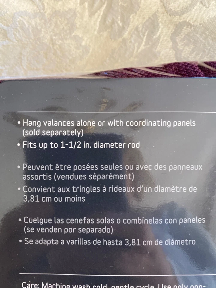 Home Style Selections Back Tab Valance Violet. Adrian. 60in x 18in. NEW - Image 3 of 4