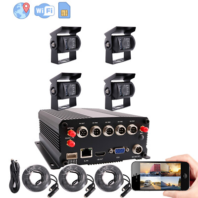 DIY WIFI GPS 4G 1080P AHD HDD Truck Car DVR Video Record Remote View on APP/PC