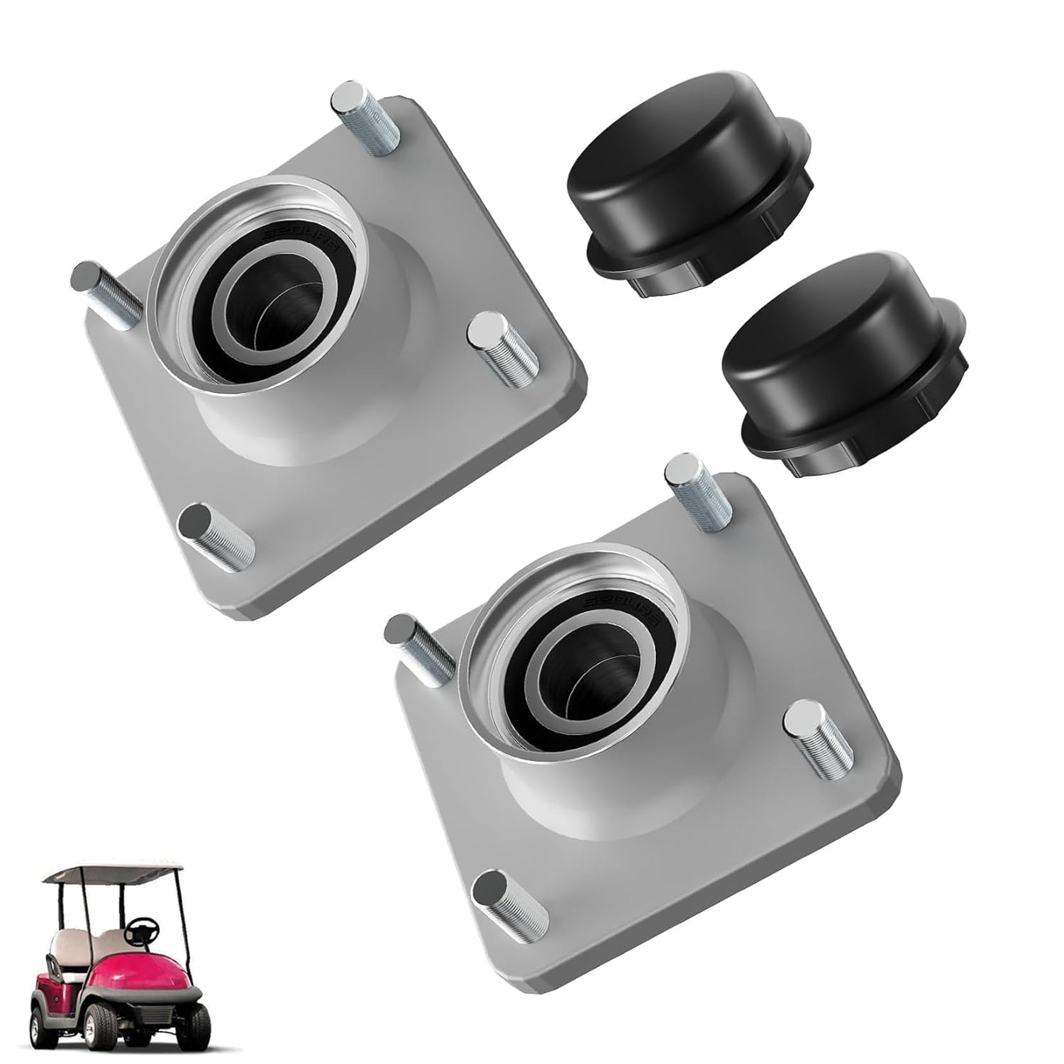 Club Car Front Wheel Hub Assembly, 2 PCS Golf Cart Front Wheel Hub with Bearings