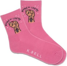 K. Bell Women's Women Unite Active Crew Socks 1 Pair, Rose, Women's 9-11