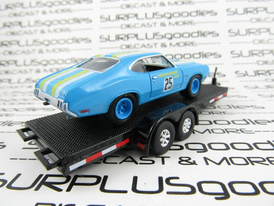 Greenlight LOOSE Track Day: 1970 OLDSMOBILE GRABBER CUTLASS 442 w/Car Trailer - Image 4 of 4