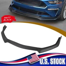 For Ford Mustang 2018-2023 GT Front Bumper Lip Chin Spoiler Splitter Matt Black