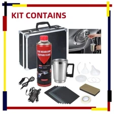 Car Headlight Restoration Set Fluid Repair Kit Plastic Light Polish Clean Hot US