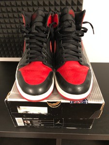 2001 Nike Air Jordan I 1 Retro Bred Black White Red 136066 061 New Ebay