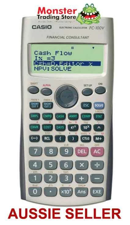 mínimo empezar Correctamente CASIO FINANCIAL CALCULATOR FC-100V FC100V FC100 FC200 NEW WARRANTY AUSSIE  SELLER | eBay