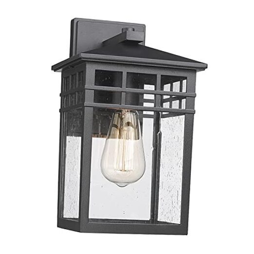 Outdoor Light Fixture Wall Mount, Modern Exterior Lights Regular-1 Pack Black
