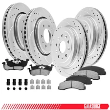 Front Rear Drilled Rotors Brake Pads for FORD EXPEDITION 2010-2017 6LUGS
