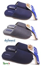 DEFONSECA Ciabatte pantofole uomo punta chiusa tessuto gomma ROMA TOP E M832