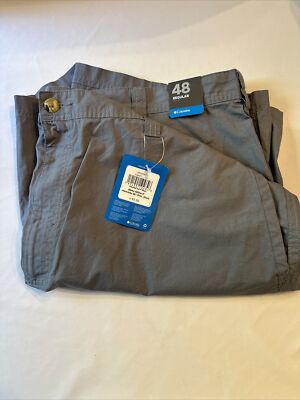 COLUMBIA Mens BottomsCasual Lightweight Regular Fit Cotton Gray Shorts Sz 48 NWT