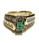 14k yellow gold .66ct SI3 I1 H diamond natural emerald gemstone ring 7.3g 6 — photo 7