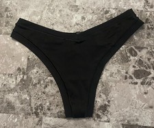 NWT VICTORIA'S SECRET PINK BLACK SMOOTH EVERYDAY STRETCH THONG PANTIES