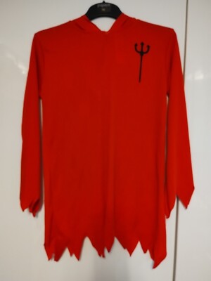 Tesco Boys Red Devil Halloween Hooded Top Size 11/12 Years UK