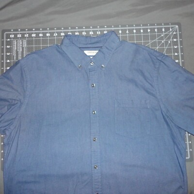 Goodthreads Button Down Oxford Shirt Blue Mens Pocket Workwear Collar T-shirt