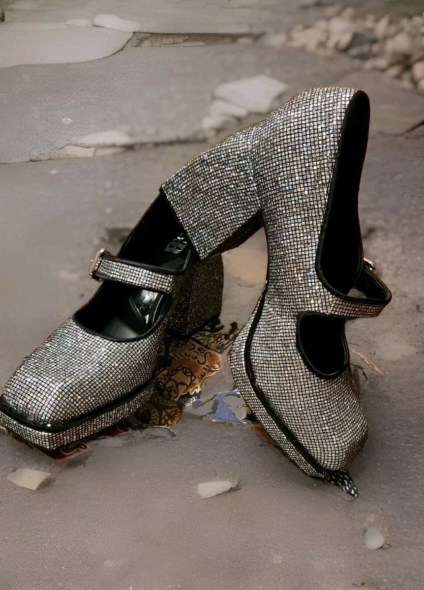Aurora Borealis GB GLAM SHOES High Block Heels U.S. Size 7.5M