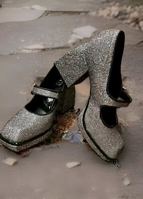 Aurora Borealis GB GLAM SHOES High Block Heels U.S. Size 7.5M