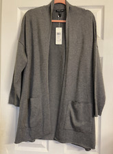 NWT 278 Eileen Fisher Moon Organic Cotton/Tencel High Collar Cardigan 1X 2X