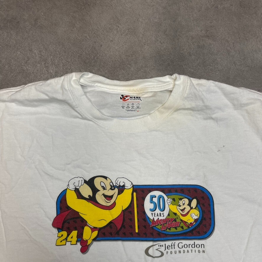 Chase Authentics T-Shirt Mens Jeff Gordon Mighty Mouse Graphic Tee White, Medium image 7