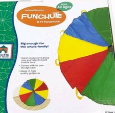Play Tents Parachute Indoor/Outdoor Funchute 6 Ft w/ Handles All Ages