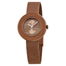 Gucci U-Play Small Bronze Mesh Bracelet Womens Watch YA129520 29mm