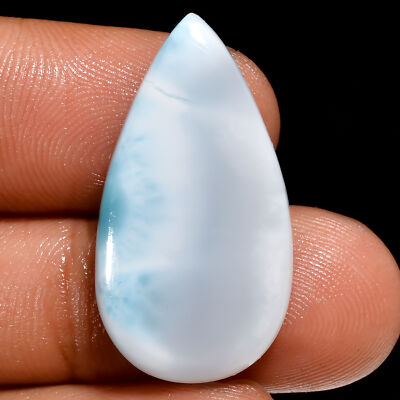 100% Natural Larimar Pear Shape Cabochon Loose Gemstone 17 Ct 27X14X5mm EE-38535