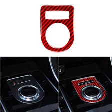 Red Carbon Fiber Gear Shift Panel Frame Trim For Jaguar F-PACE XE XF 2016-2020