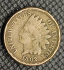 1862  Indian Head Cent Good G Coin, Damaged 1012