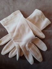 Vintage Women's Dress Gloves Detailed Cuffs Off-white