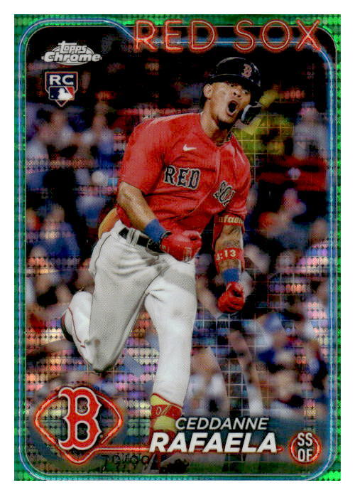 2024 Topps Chrome #118 Ceddanne Rafaela Green Sonar Refractor #/99