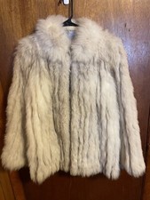 Saga Fox Genuine Blue Fox Fur Coat Jacket Womens Size S