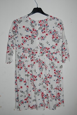 BENETTON - GR. S - Kleid weiß Blütendruck Mini  figurumspielend